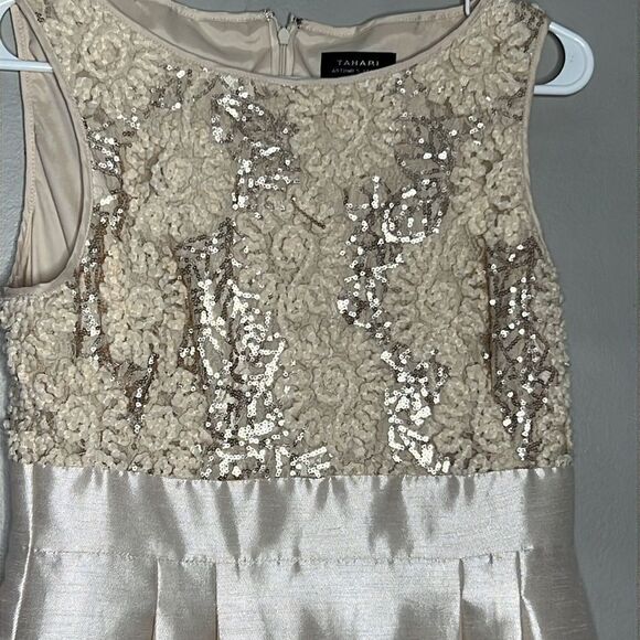 Tahari women's gold cream dress size 6 - Picture 4 of 16